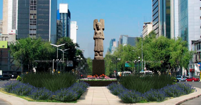La joven de Amajac sustituirá a Cristóbal Colón en Paseo de la Reforma