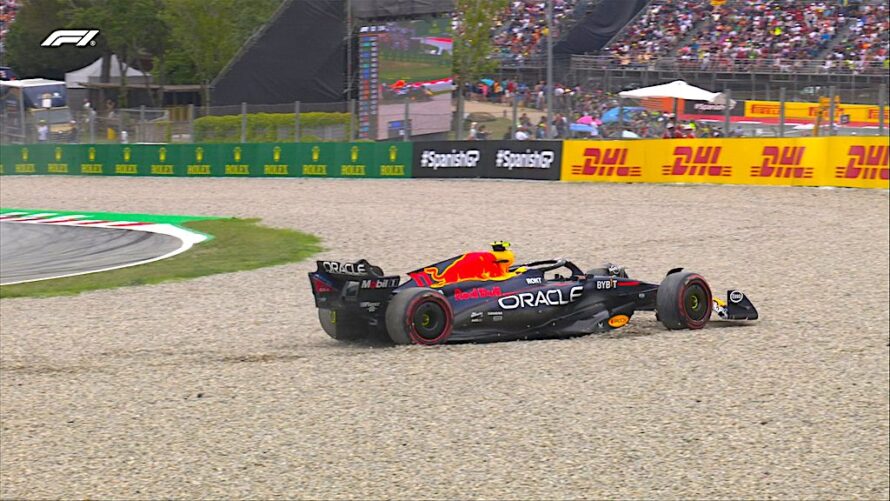 Despista ‘Checo’ Pérez y es eliminado de la Q2 del GP de España, largará undécimo
