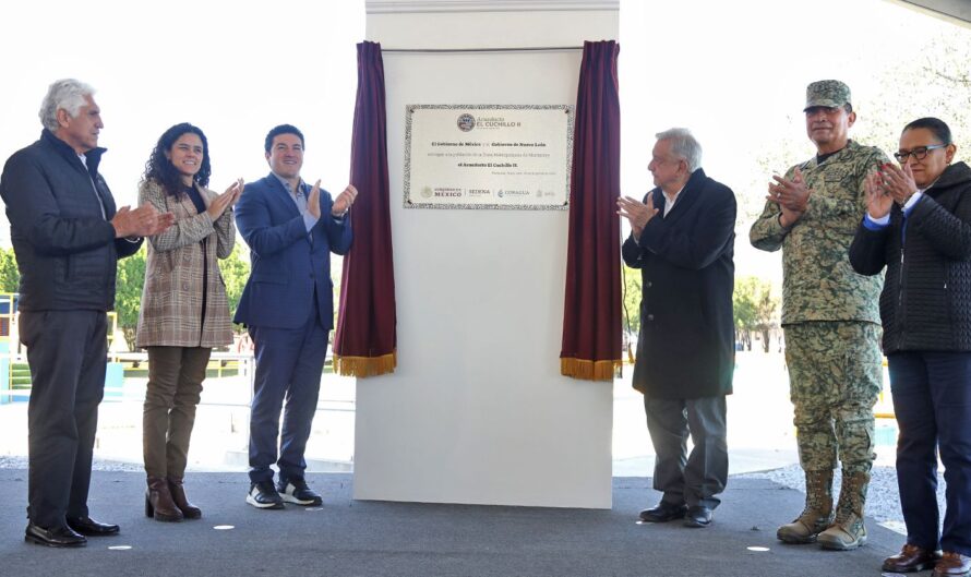 Inauguran AMLO y Samuel García última etapa del acueducto El Cuchillo II