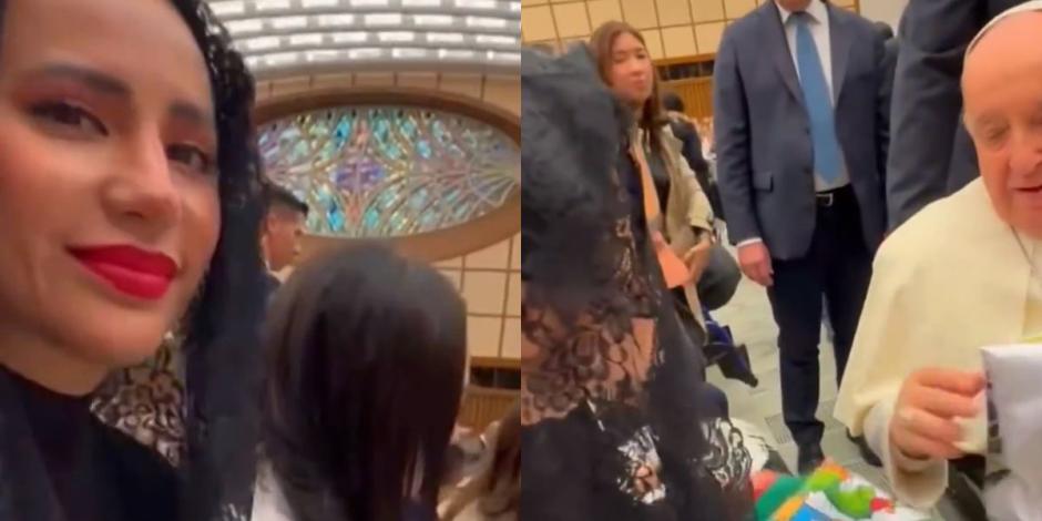 Encuentro Emotivo: Sandra Cuevas Presenta Bandera Mexicana al Papa Francisco en el Vaticano