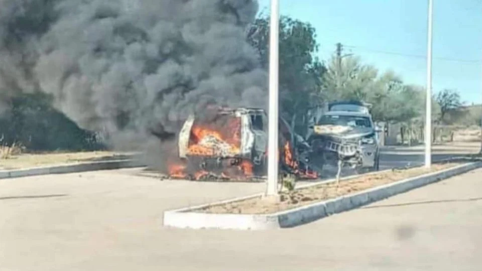 Violentos enfrentamientos y vehículos incendiados en Tubutama, Sonora
