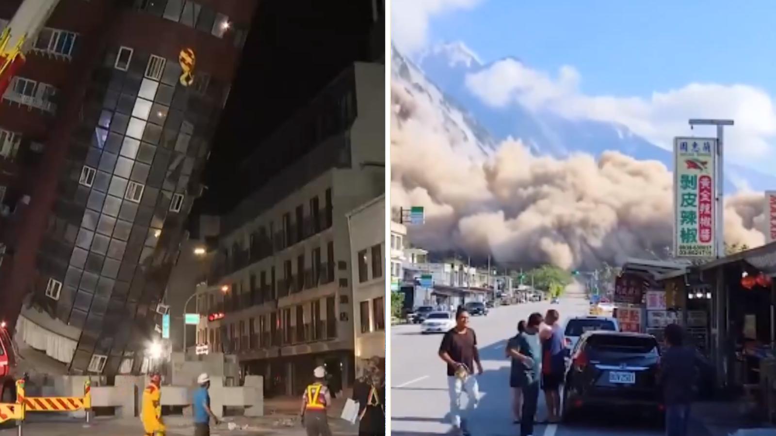 Equipo de Rescate Busca a Familia Potencialmente Atrapada por Desprendimiento de Tierra tras Terremoto en Taiwán