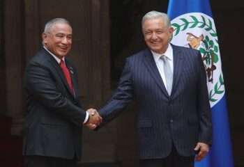 Encuentro entre AMLO y el Primer Ministro de Belice en Palacio Nacional