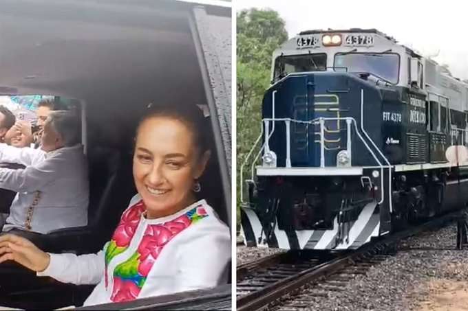 AMLO y Sheinbaum Recorren en Tren el Corredor Interoceánico