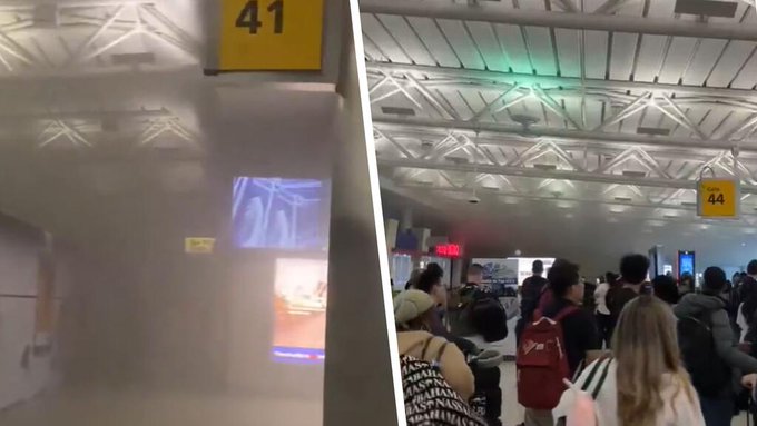 Desalojan terminal del aeropuerto JFK en Nueva York tras incendio en escalera mecánica