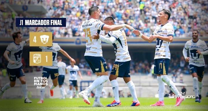 Pumas UNAM: Ruvalcaba y Martínez lideran goleada ante León en CU