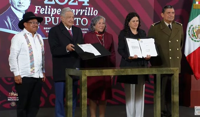 AMLO firma reformas para transferir la Guardia Nacional a Sedena y reforzar derechos indígenas