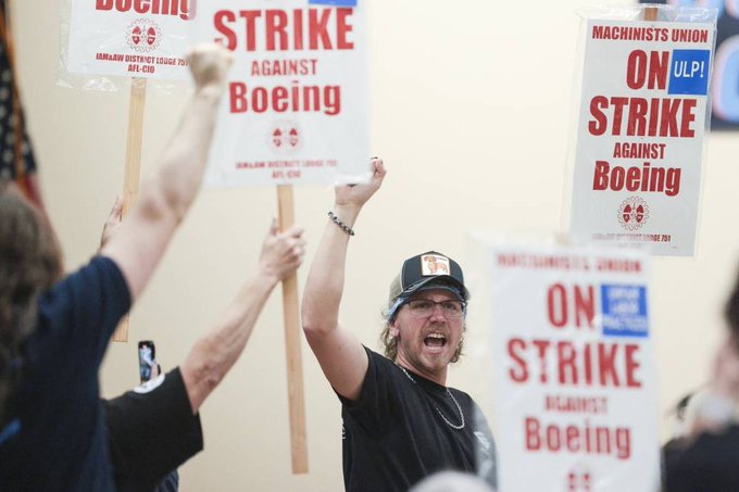 Huelga de trabajadores en Boeing detiene producción del 737 MAX