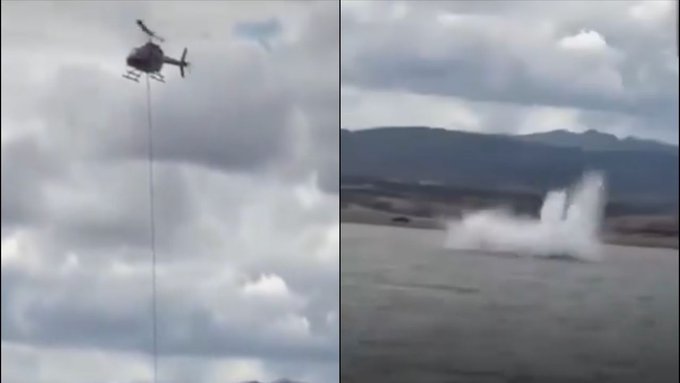 Helicóptero cae en la presa Chihuahua; dos personas están desaparecidas