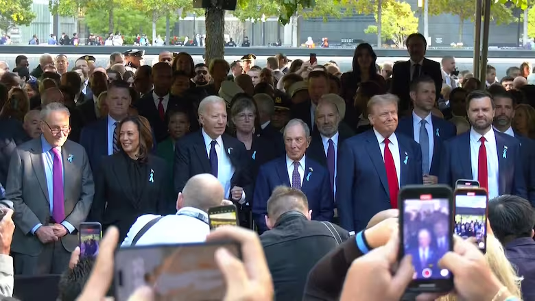 Los líderes políticos participan en el evento principal del aniversario del 11 de septiembre en el Memorial de Nueva York.