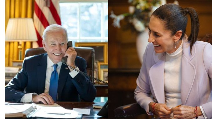 Claudia Sheinbaum habla por primera vez con Joe Biden como presidenta de México