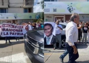 Protesta contra Miguel Ángel Yunes Linares en Veracruz: “Traidor, te vendiste al dictador”