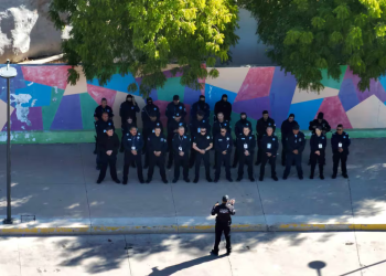 Policía Preventiva refuerza seguridad en el Centro de Hermosillo para temporada decembrina