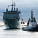 El buque Galicia de la Armada llega a Valencia con ayuda para emergencias por la dana