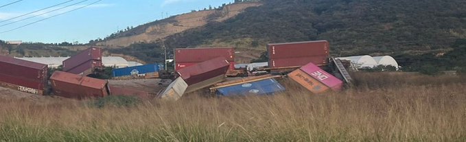 Descarrilamiento de tren de carga en Zapotiltic, Jalisco; afectan tráfico y logística