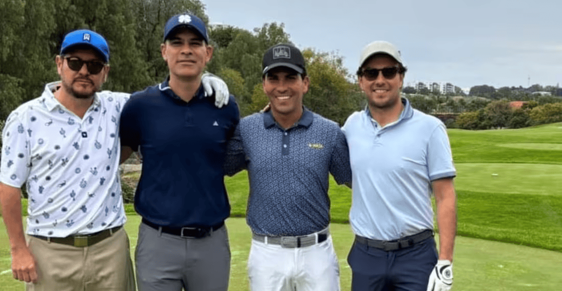 Checo Pérez disfruta de su tiempo libre jugando golf con Rafa Márquez