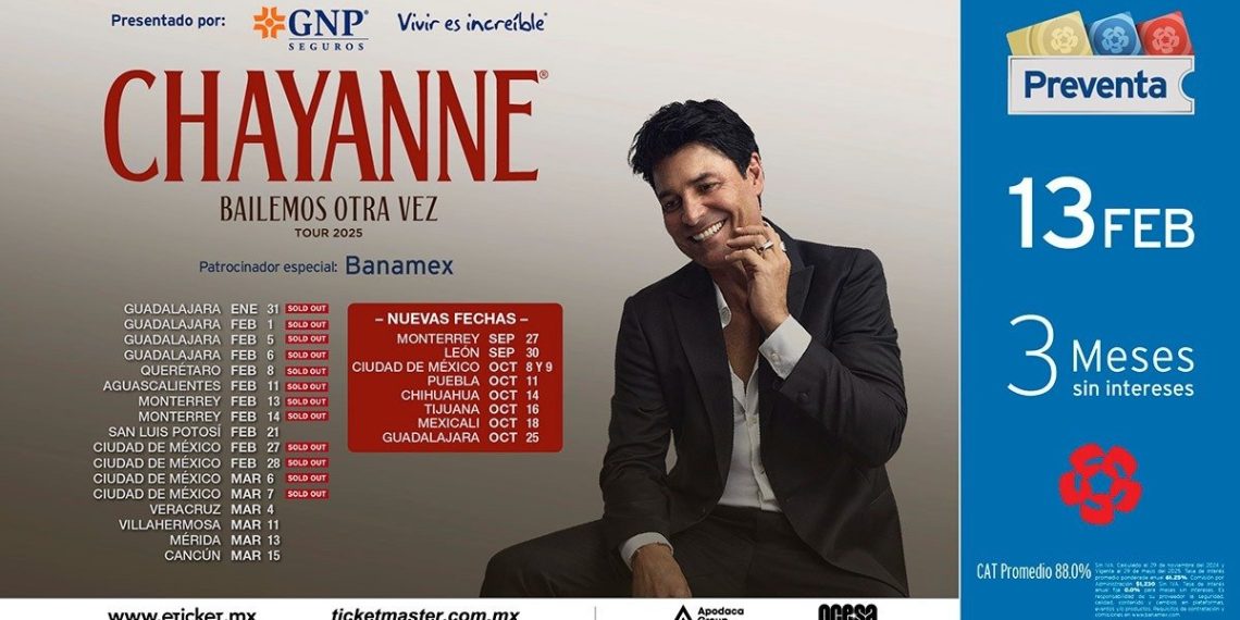 Chayanne regresará a León este 2025 con otro esperado concierto