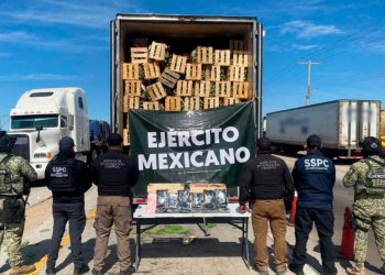 Detienen en Sonora a conductor con 32 kilos de fentanilo ocultos en cargamento de nopales
