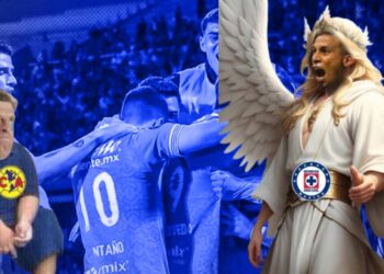 Nacho Rivero y Ángel Sepúlveda celebran tras la victoria de Cruz Azul sobre América