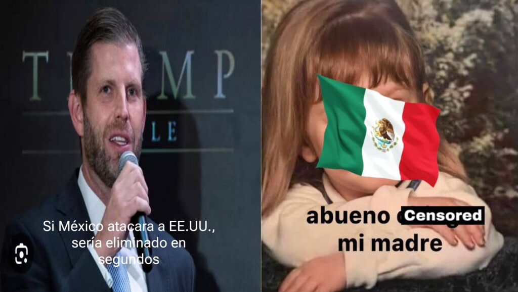 En entrevista con Fox News, Eric Trump hizo una polémica comparación entre México e Irán para ejemplificar cómo actuaría Estados Unidos si fuera atacado con misiles.