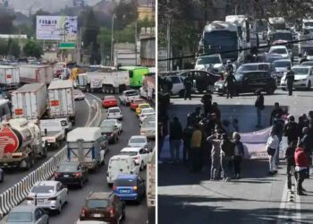Bloqueos simultáneos afectan autopistas del Edomex rumbo a CdMx