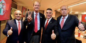 Alito Moreno y Vicente Fox llaman a defender democracia desde la oposición