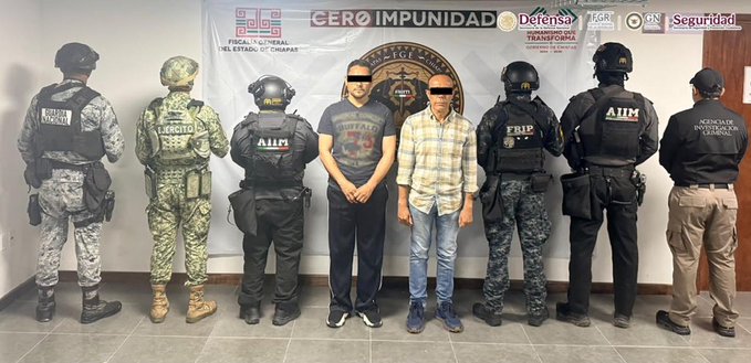 Detienen a Jorge Lara y Alexis Nucamendi durante operativo en Suchiapa, Chiapas