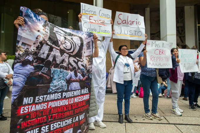Trabajadores del IMSS intensifican protestas por salarios, medicamentos y liderazgo sindical